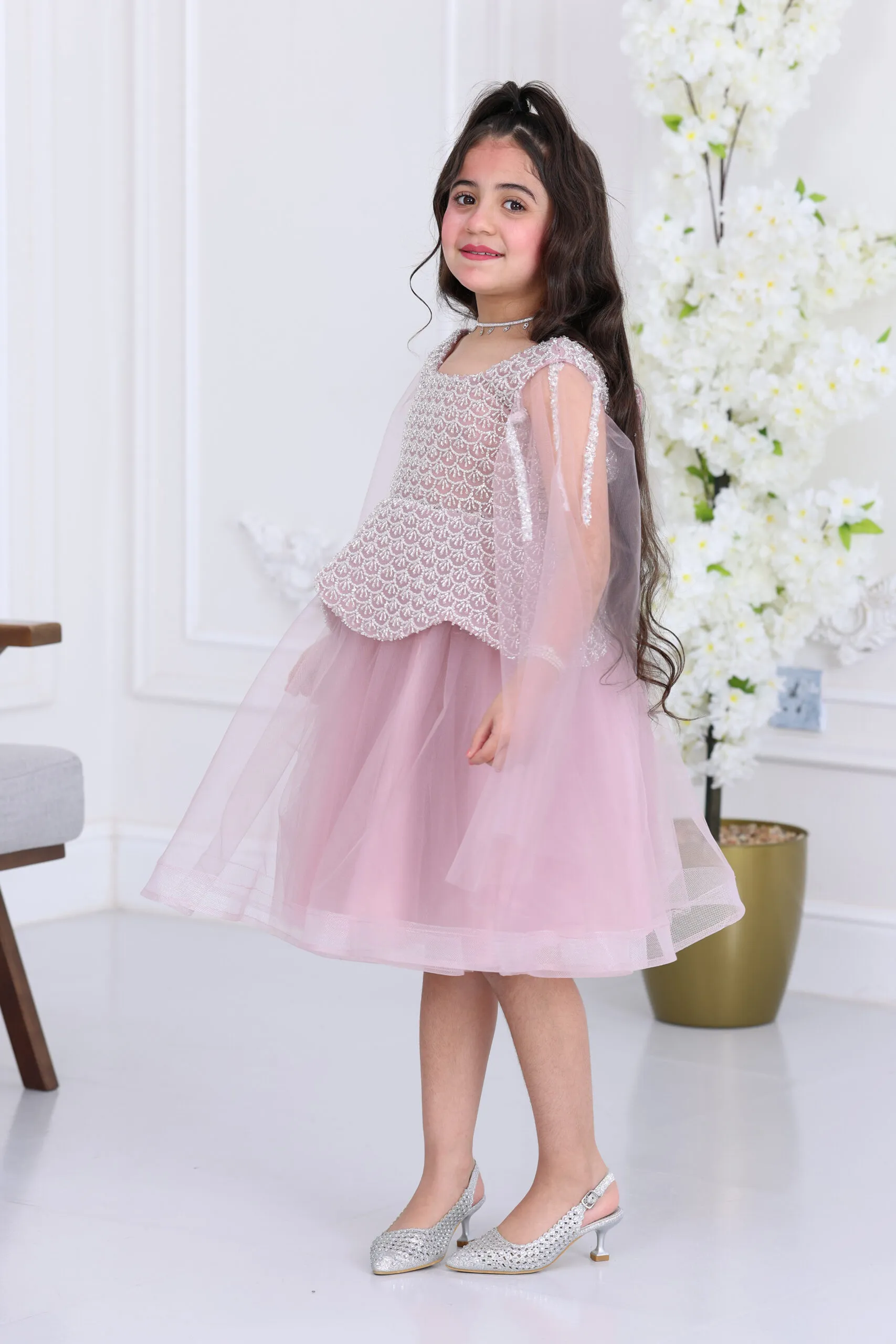 فستان بناتي فاخر تل