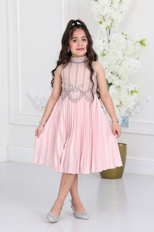 فستان بناتي مطرز بليسيه