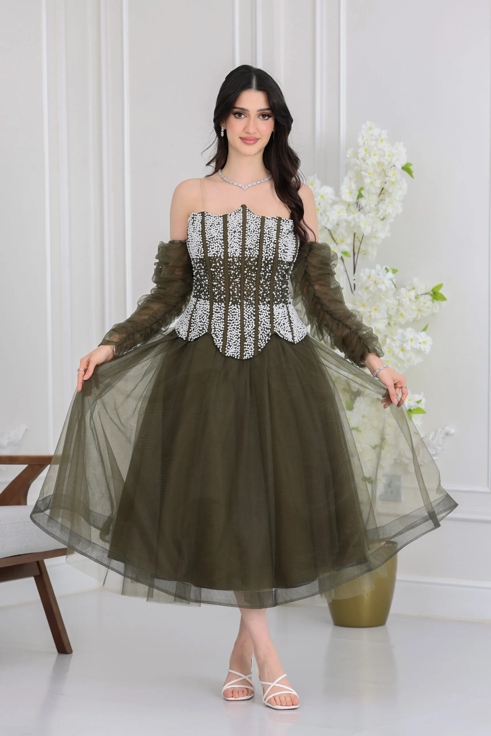 فستان قصير تل فاخر