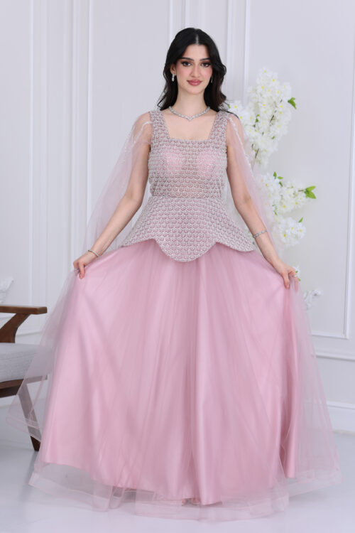 فستان سهرة فاخر تل