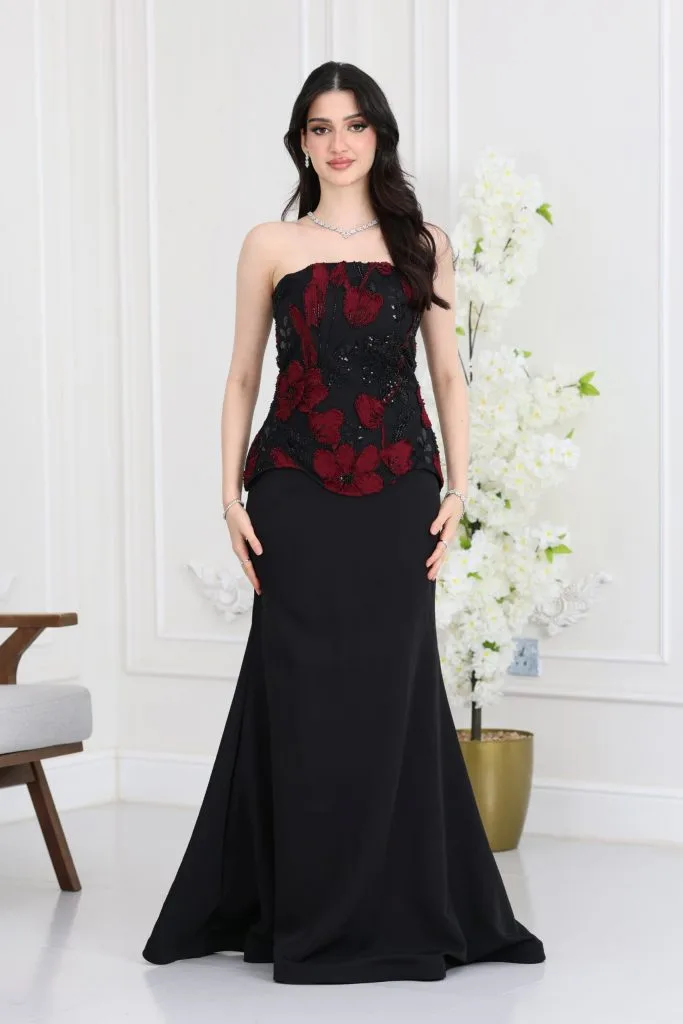 فستان سواريه مطرز فخم