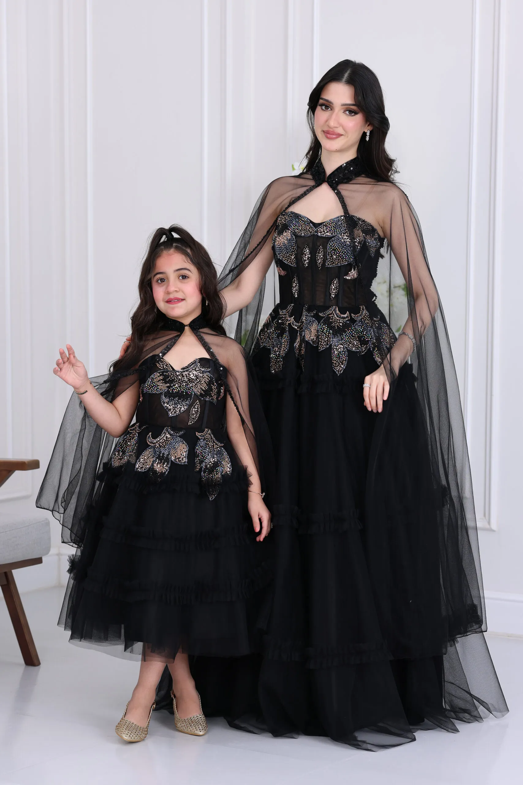 فستان بناتي فخم مطرز