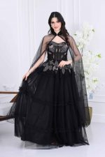 فستان سهرة كيب مطرز