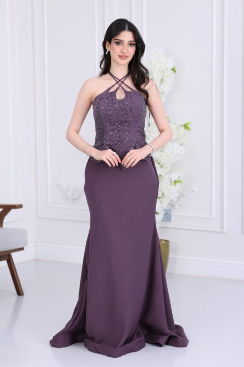 فستان سهرة كريب