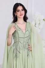 فستان شيفون سهرة فخم مطرز