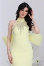 فستان سهرة مطرز ملكي