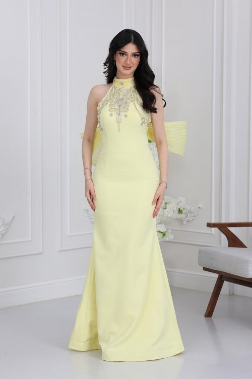 فستان سهرة مطرز ملكي