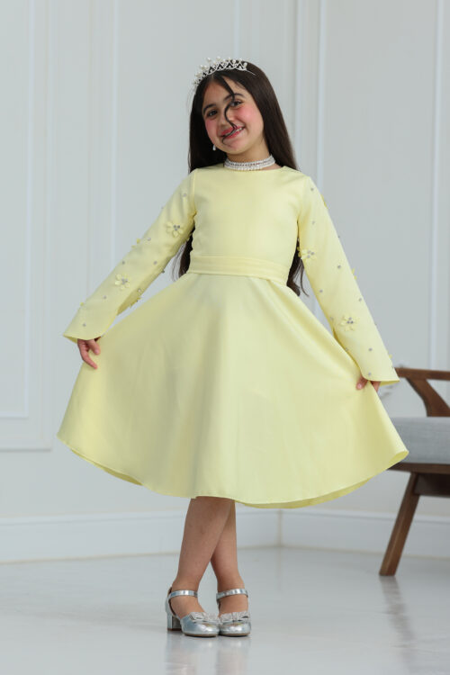 فستان بناتي ناعم اكمام