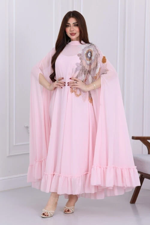 فستان ناعم بتطريز انيق