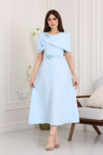 ⁦فستان ناعم ميدي فخم⁩ - الصورة ⁦2⁩