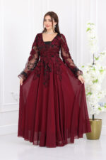 فستان سهرة ورد