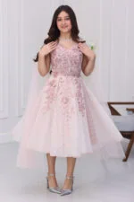 فستان بناتي فخم مطرز