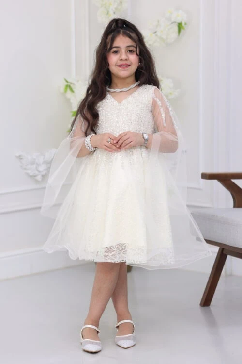 فستان بناتي مطرز راقي