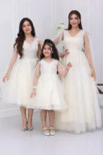 فستان بناتي مطرز راقي