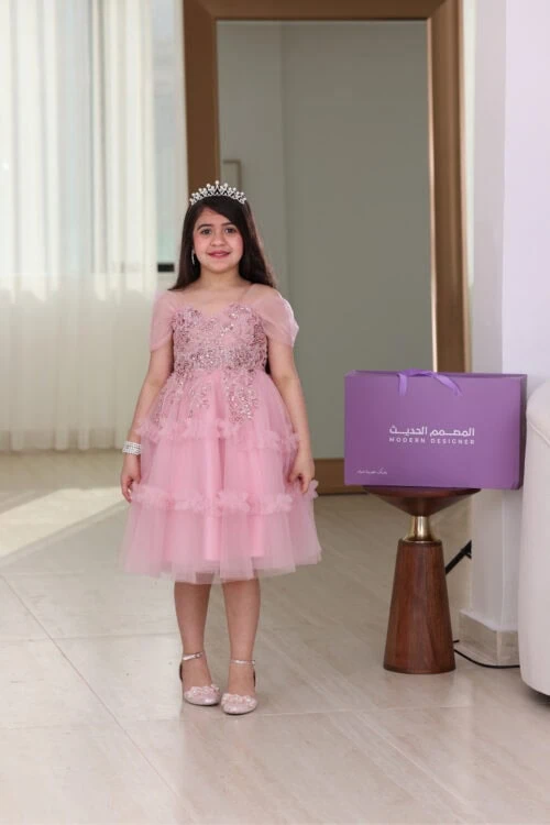 فستان بناتي سهرة بتطريز