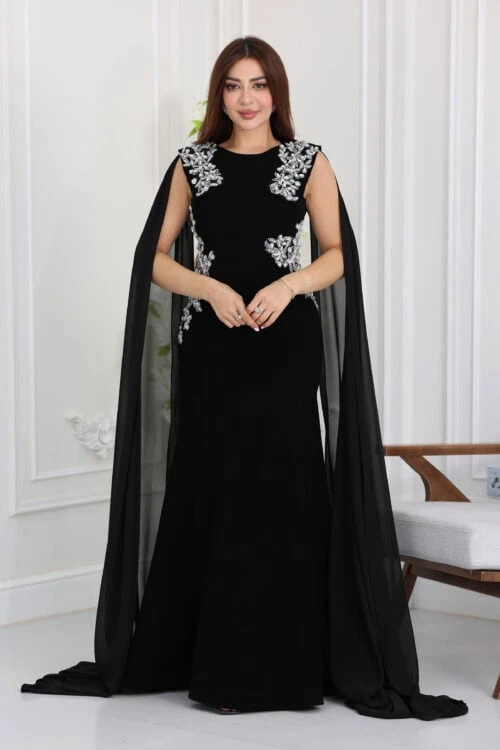 فستان سهرة باكمام فخم