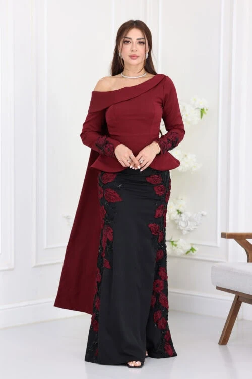 فستان سهرة تطريز فاخر