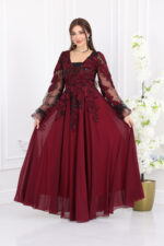 ⁦فستان سهرة ورد⁩ - الصورة ⁦3⁩