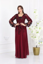 ⁦فستان سهرة ورد⁩ - الصورة ⁦4⁩